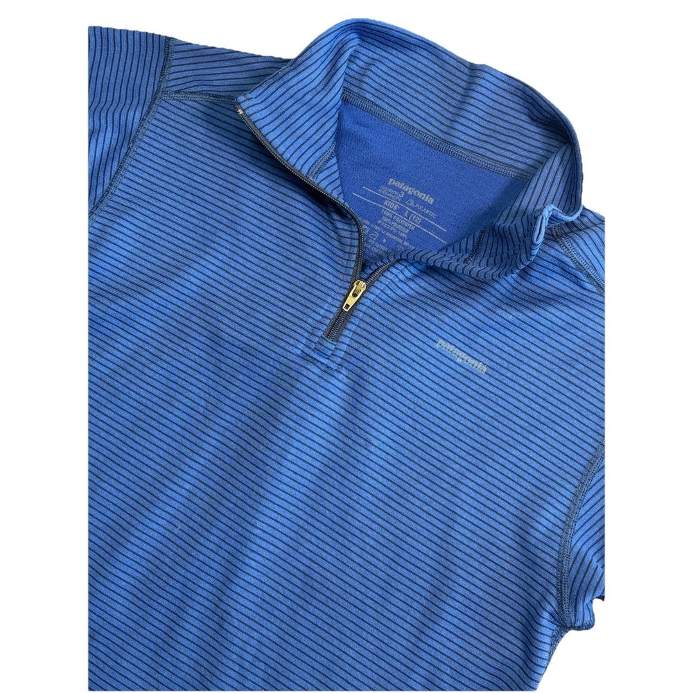 Patagonia Capilene 1/4 Zip Pullover Womens Small Blue Base Layer Hiking